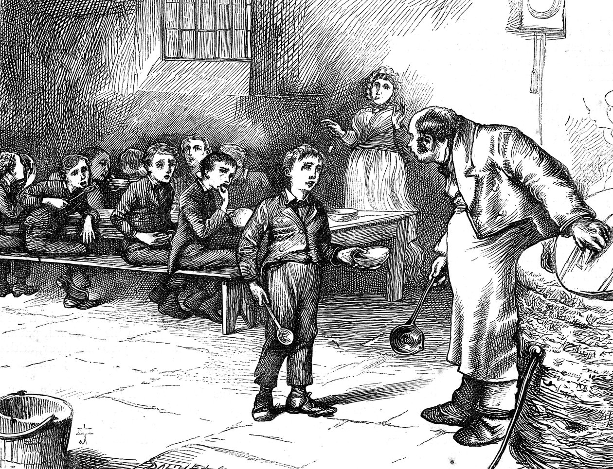 Scena da Oliver Twist di Charles Dickens, 1871 da George Cruikshank