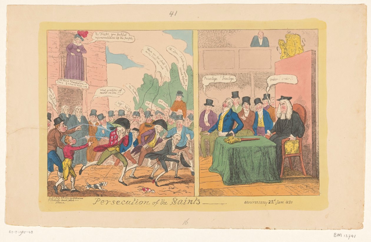 Caricatura della politica interna inglese, 1820 da George Cruikshank