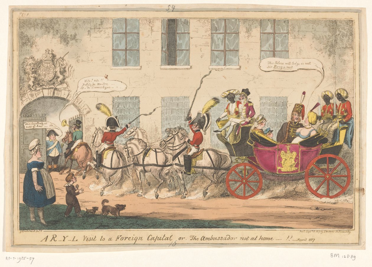 Caricatura della principessa Carolina, 1817 da George Cruikshank