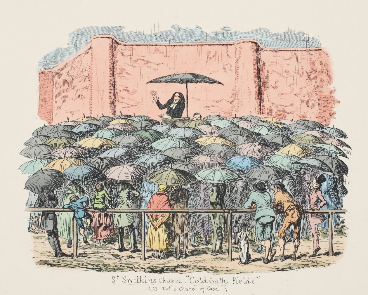 Cappella di San Swithun, Cold-bath fields, pub. 1833 da George Cruikshank