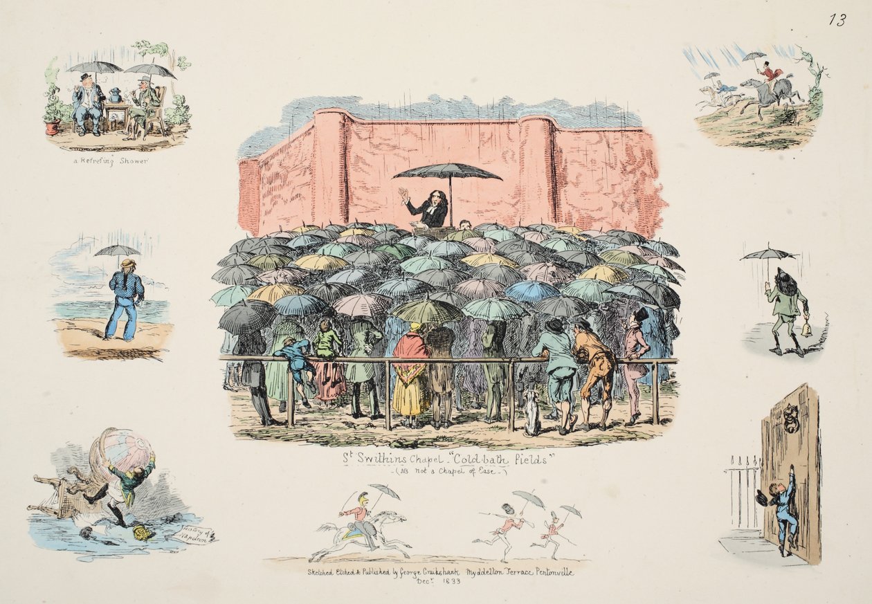 Cappella di San Swithun, Cold-bath fields, pub. 1833 da George Cruikshank