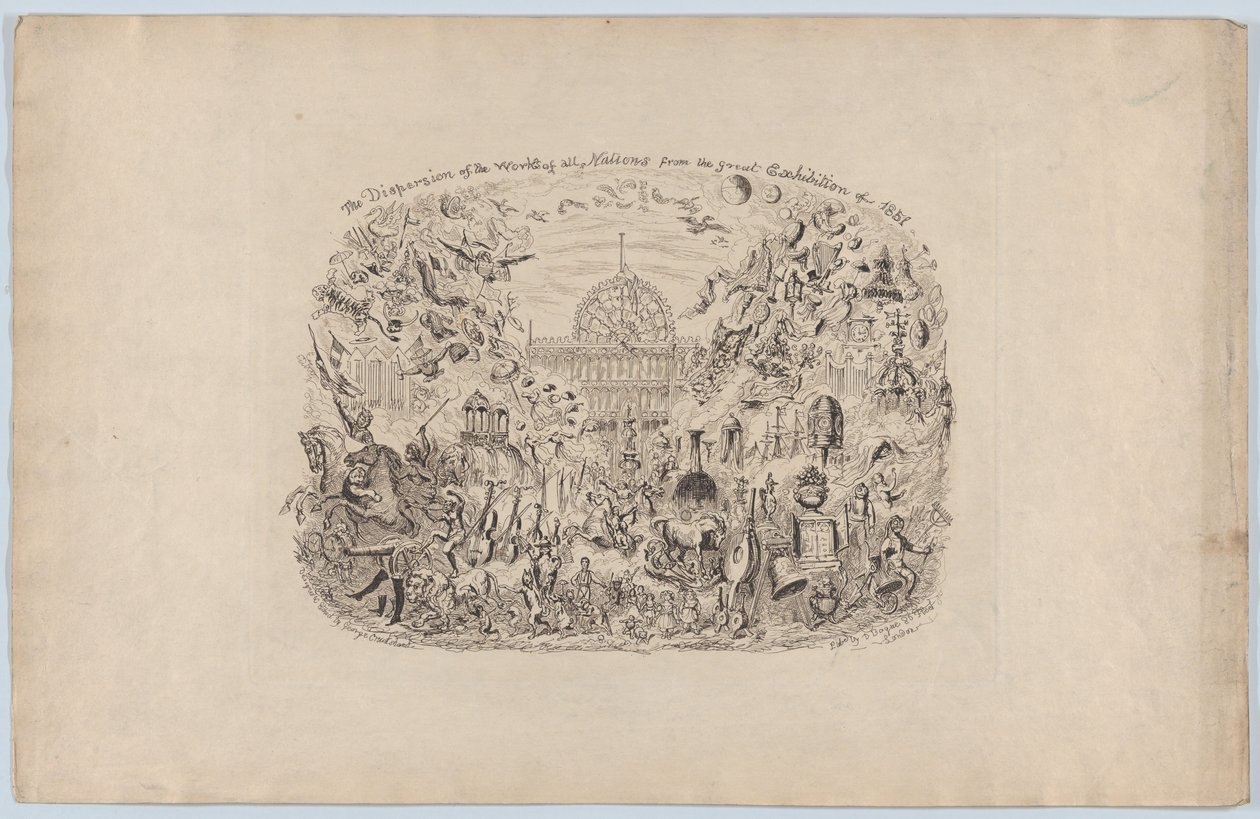 La Dispersione delle Opere di tutte le Nazioni dalla Grande Esposizione del 1851, 1851 da George Cruikshank