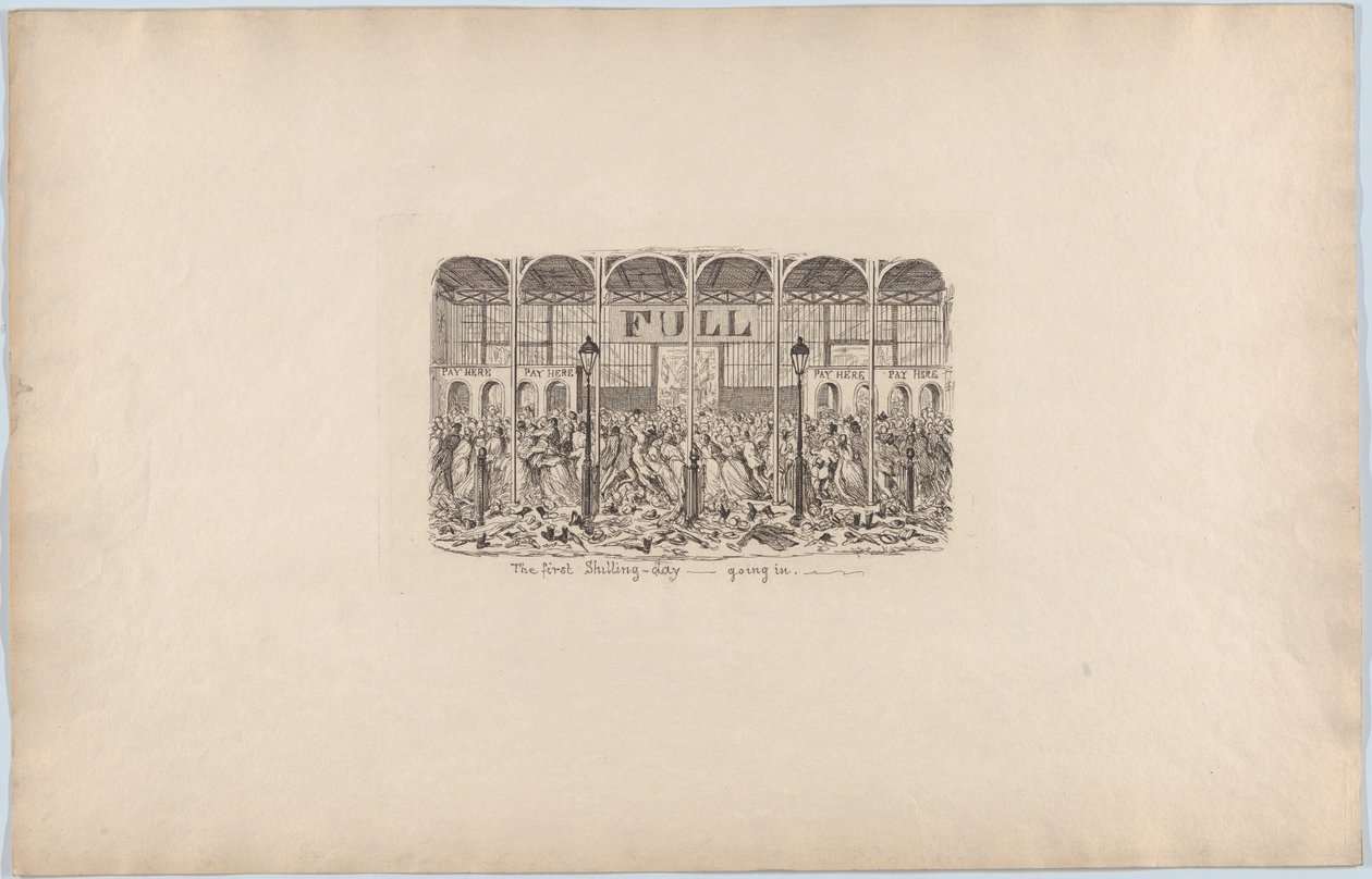 Il primo giorno dello scellino - Entrata, 1851 da George Cruikshank