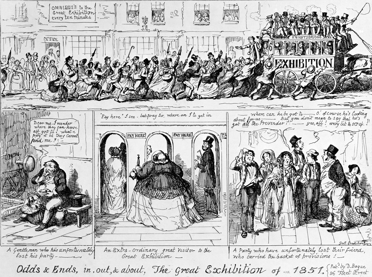 La Grande Esposizione del 1851 a Hyde Park, Londra da George Cruikshank