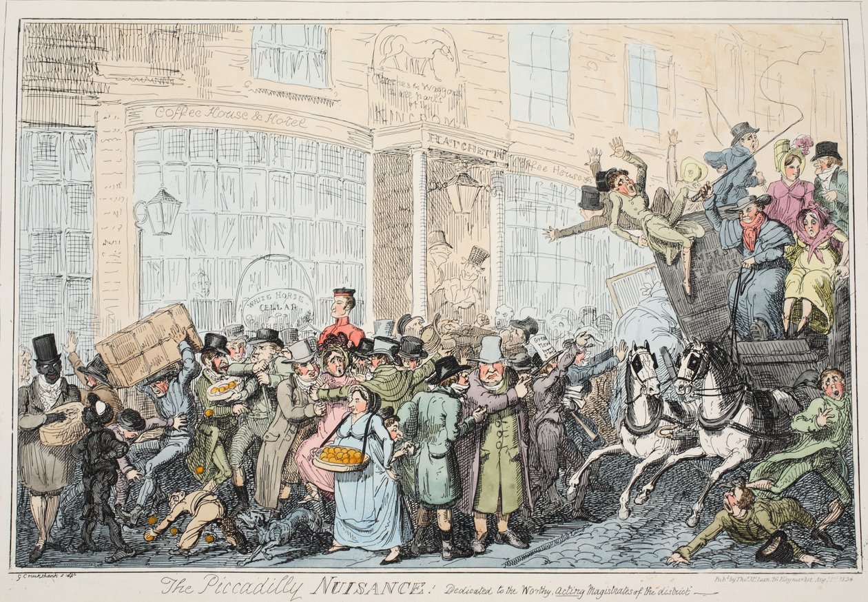 Il Fastidio di Piccadilly, pub. 1936 da George Cruikshank