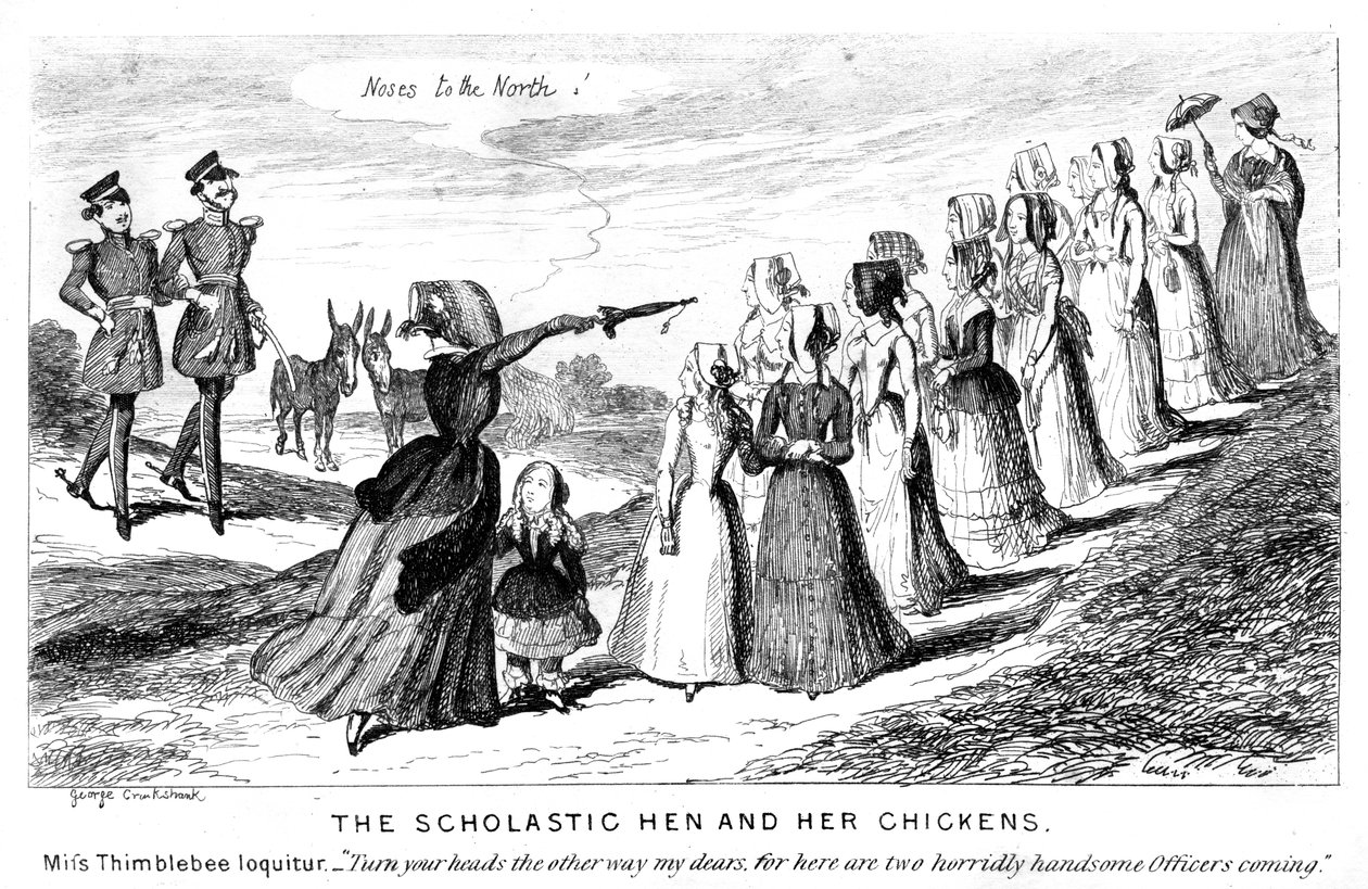La gallina scolastica e i suoi pulcini da George Cruikshank