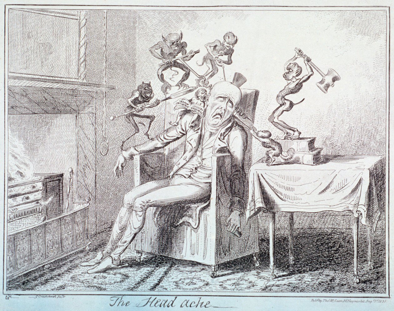 Il mal di testa, 1835 da George Cruikshank
