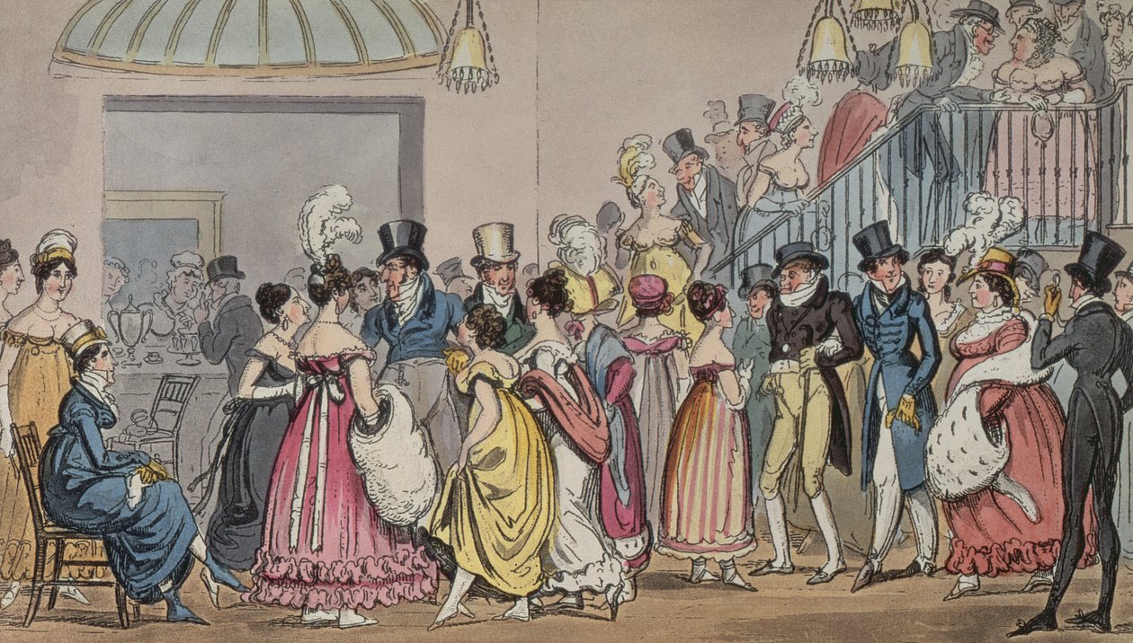 Tom e Jerry nel salone di Covent Garden, da Life in London di Pierce Egan, 1821 da George Cruikshank