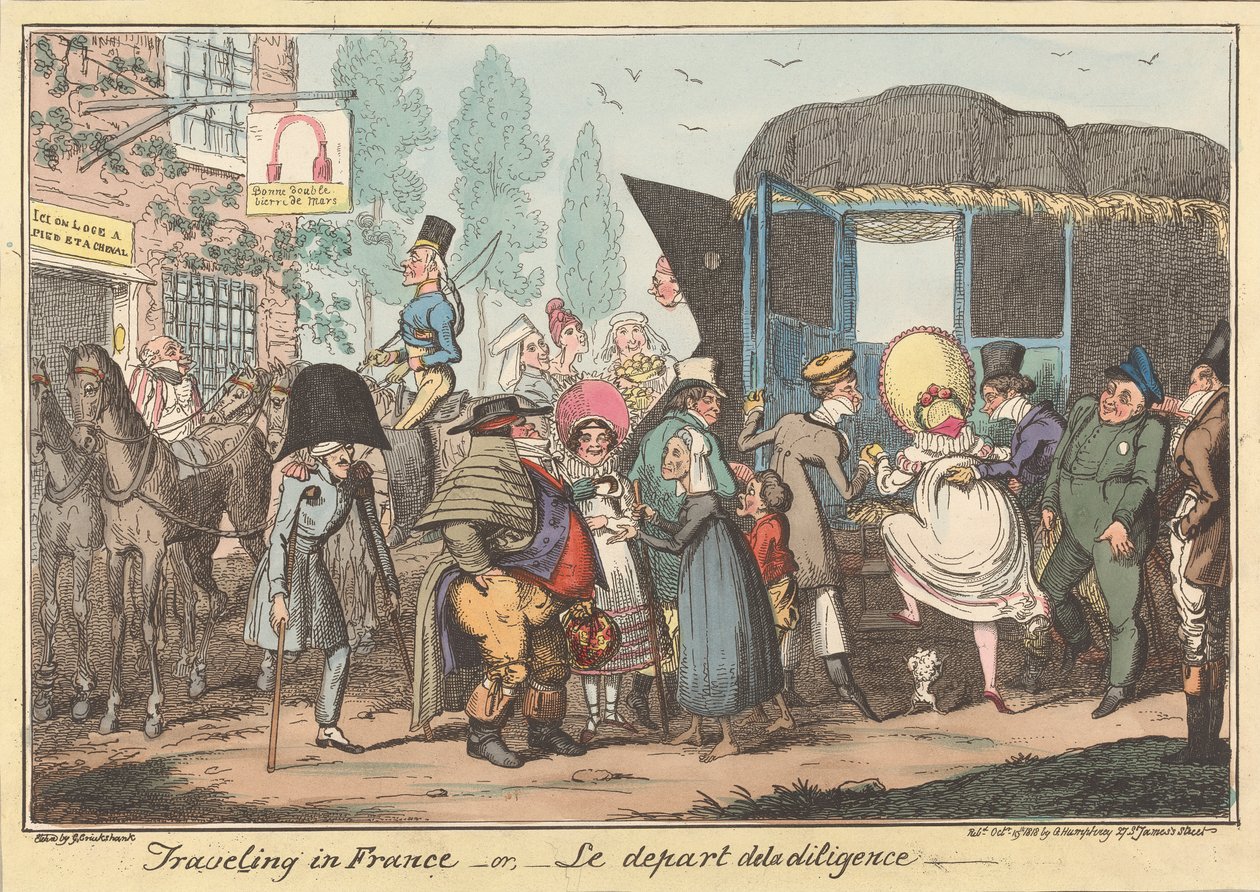 Viaggio in Francia - o, - La partenza della diligenza da George Cruikshank