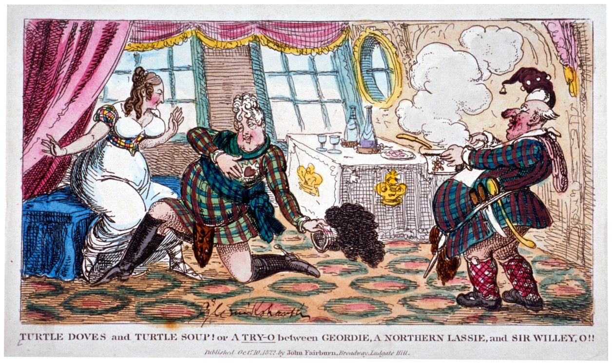 Tortore e zuppa di tartaruga!!, 1822 da George Cruikshank