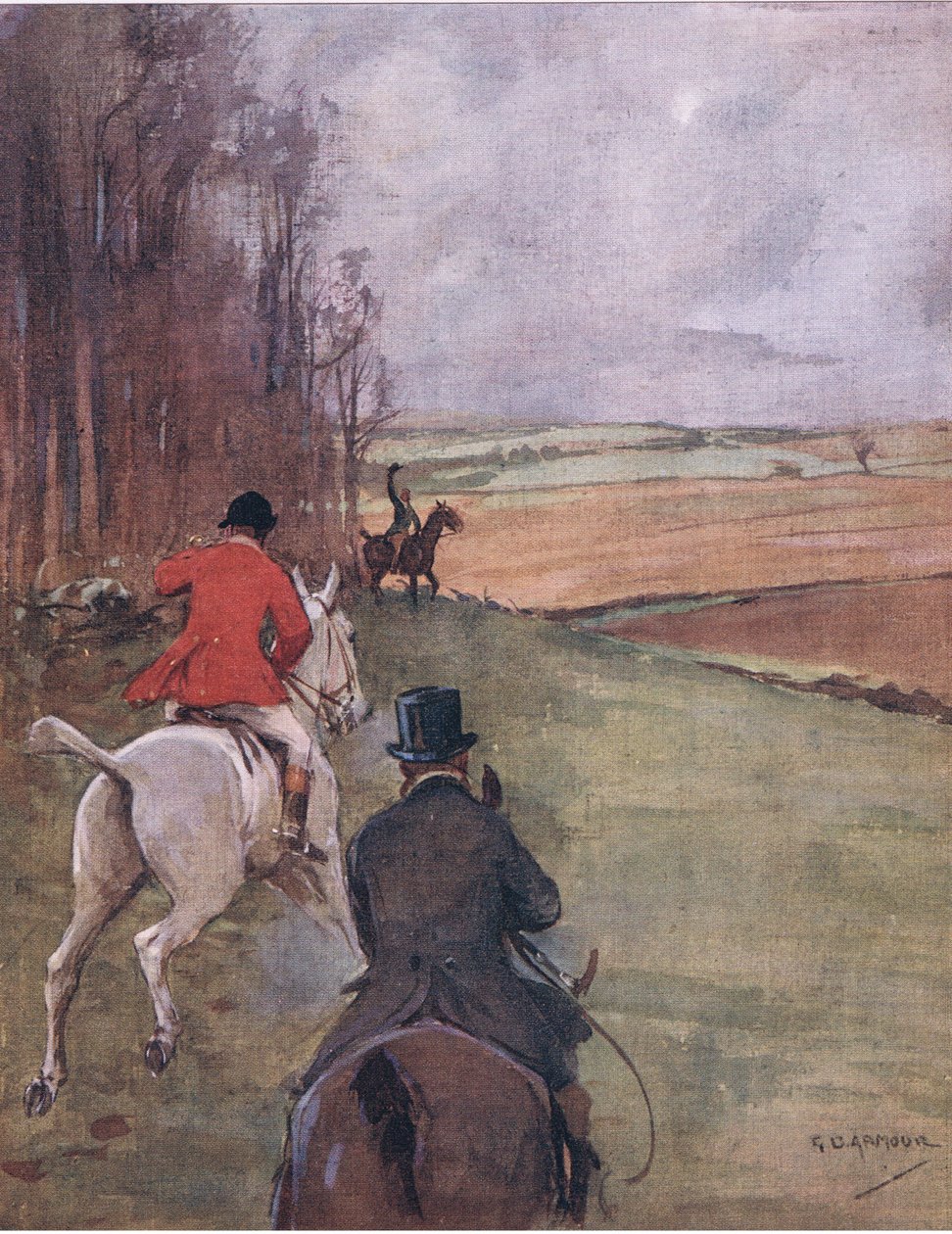 Ora è via! Vecchio Rapser ha di nuovo!, da Lezioni di Mr Jorrocks pubblicato da Hodder & Stoughton da George Denholm Armour