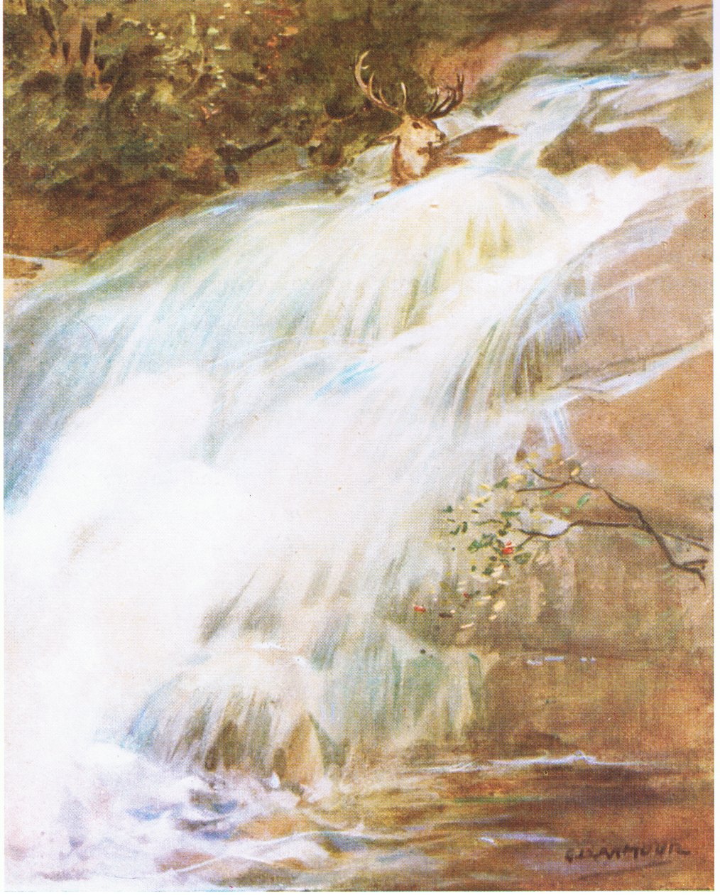 Gettando la testa in alto in un ultimo atto di sfida, si tuffò nella cascata da George Denholm Armour