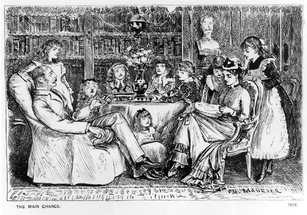 La possibilità principale, illustrazione da Punch, 1878 da George du Maurier