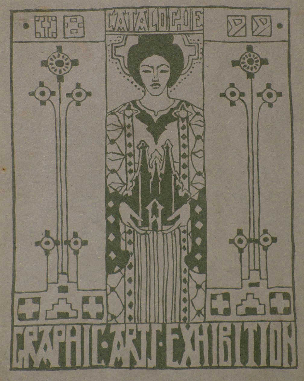 Stampa di prova per la copertina del catalogo della Dundee Graphic Arts Association da George Dutch Davidson