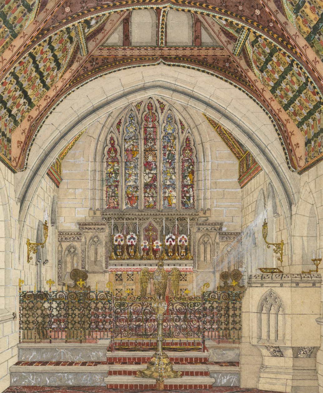 Progetto per decorazione policromatica di una chiesa da George Edmund Street