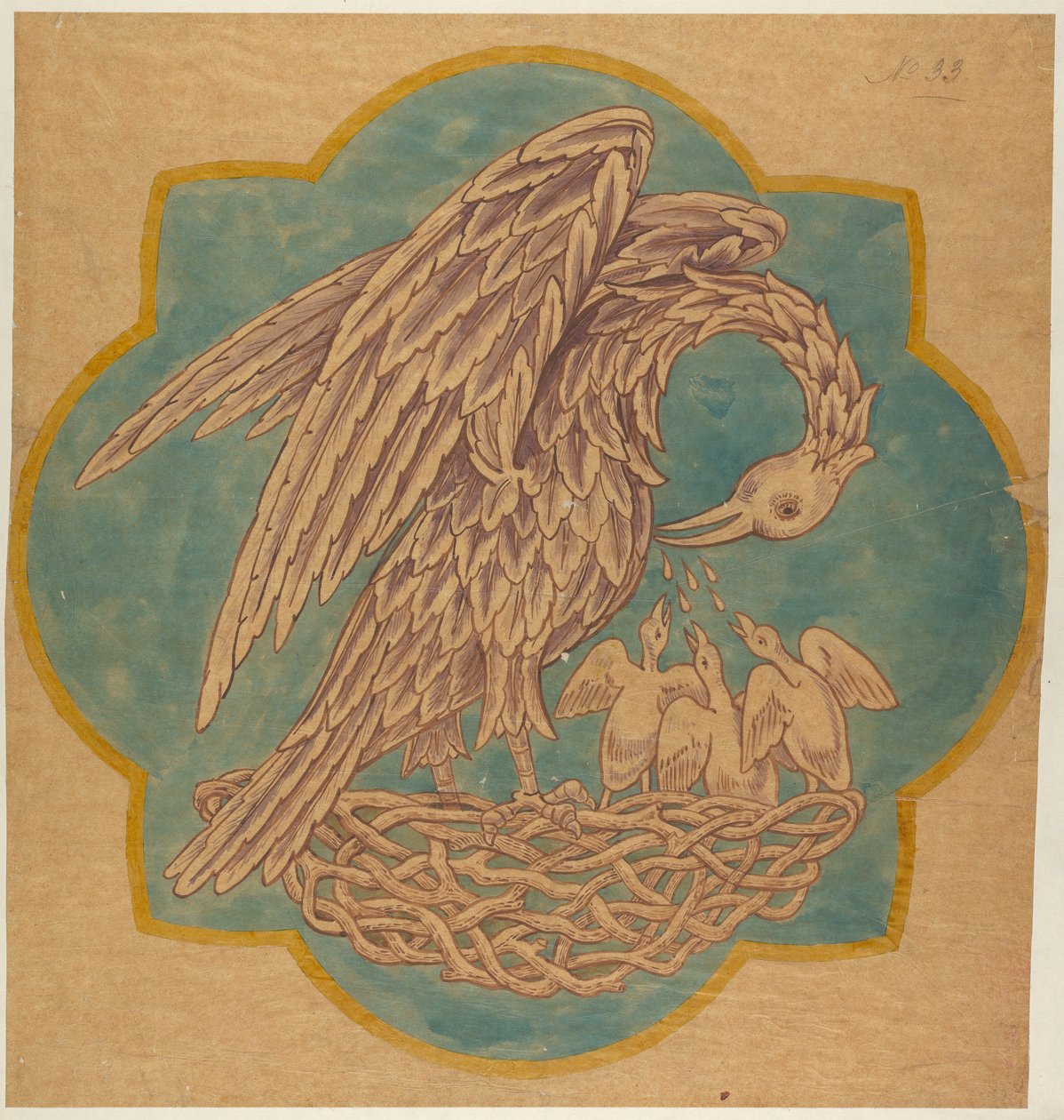 Disegno per decorazione di Cope o parete dipinta da George Edmund Street