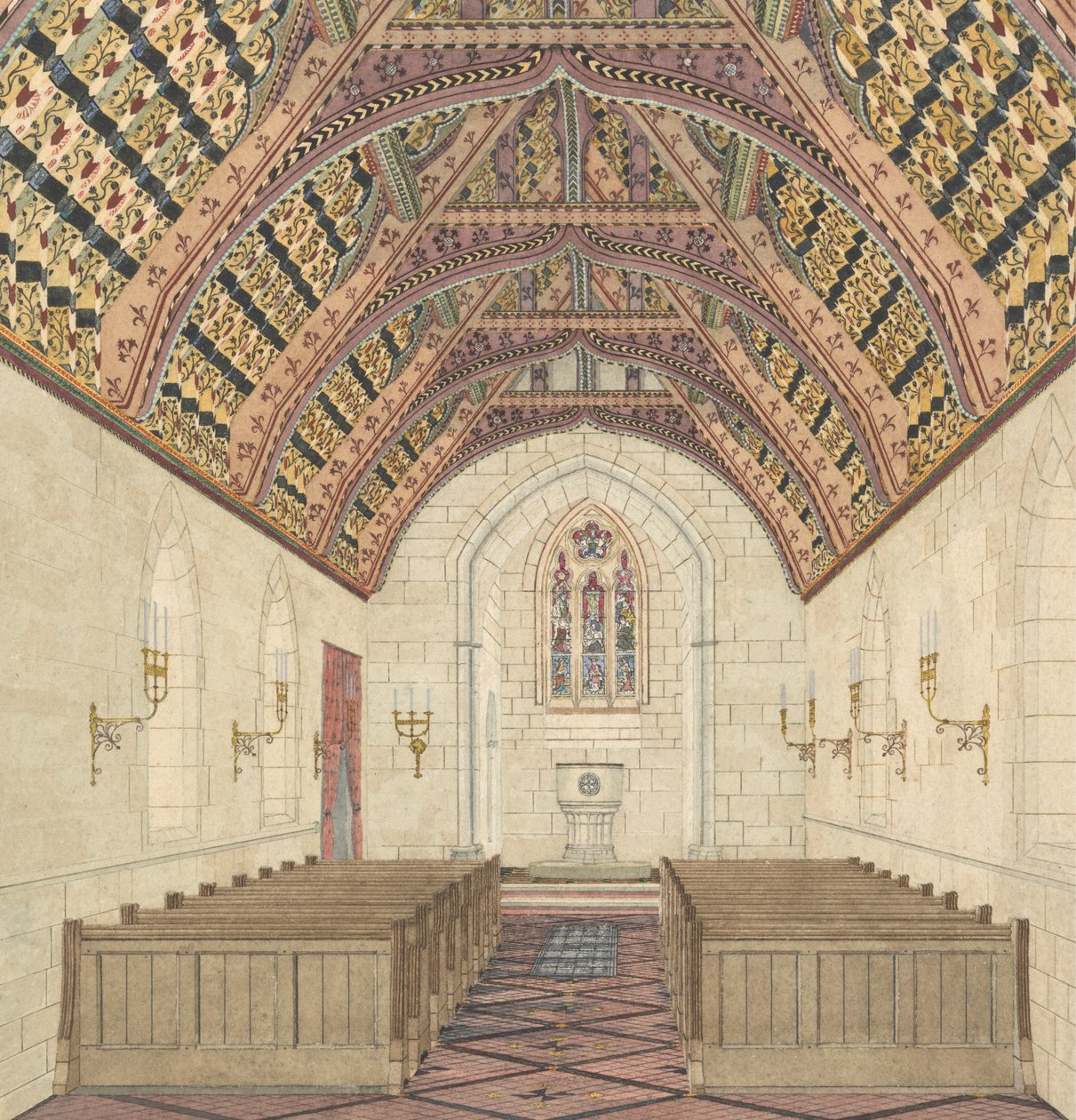 Prospettiva per un interno di chiesa da George Edmund Street