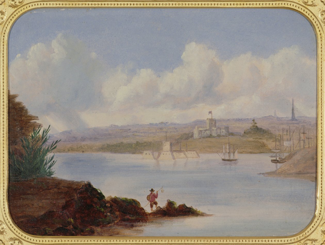 Government House e Pinch Gut Island, Sydney Harbour, XIX secolo da George Edward Peacock