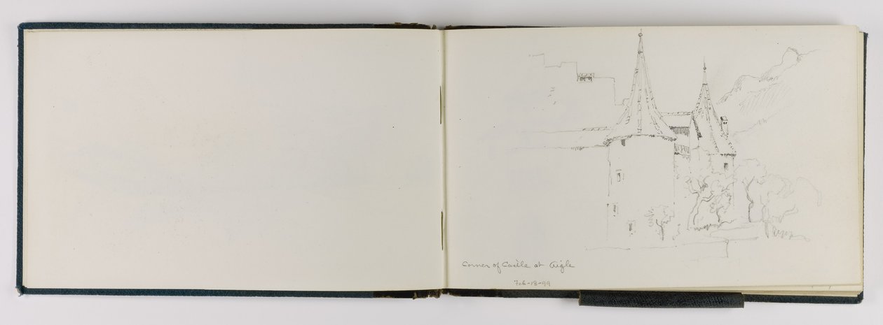 (Libro di schizzi) Angolo del castello di Aigle da George Elbert Burr