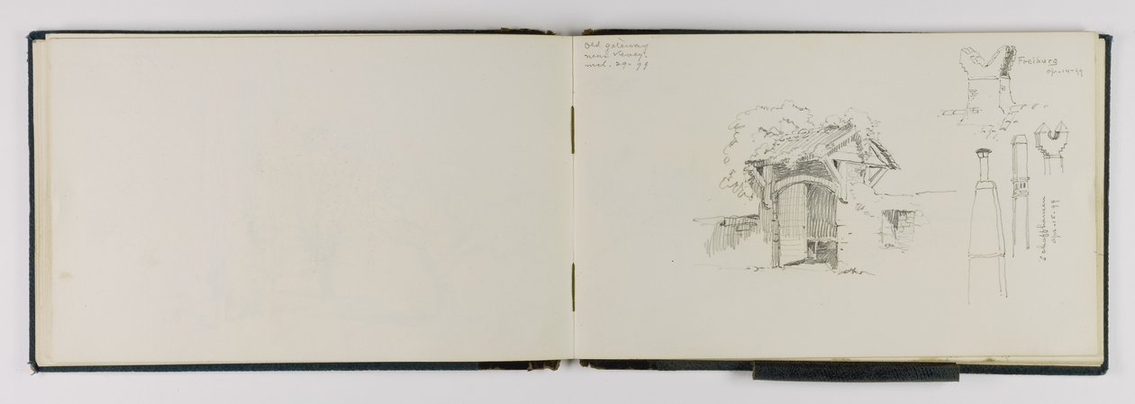 (Taccuino di schizzi) Vecchia porta vicino a Vevey/Frieburg/Sciaffusa da George Elbert Burr