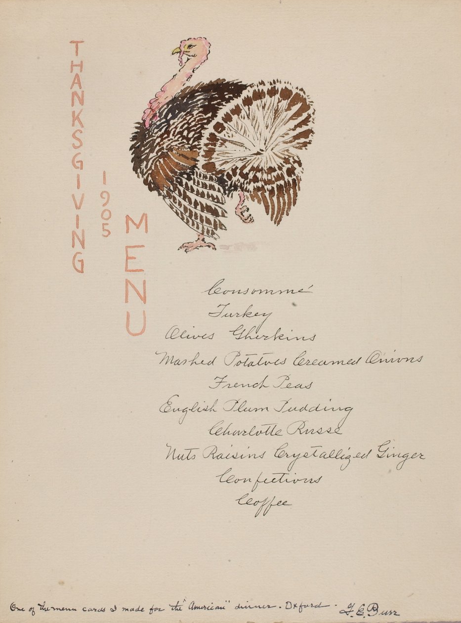 Menu del Ringraziamento da George Elbert Burr