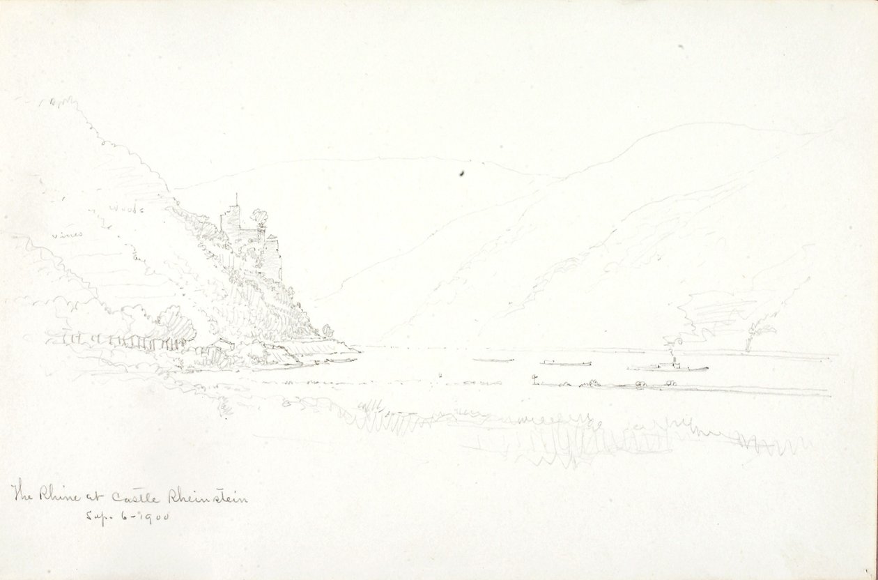 Il Reno al Castello di Rheinstein da George Elbert Burr