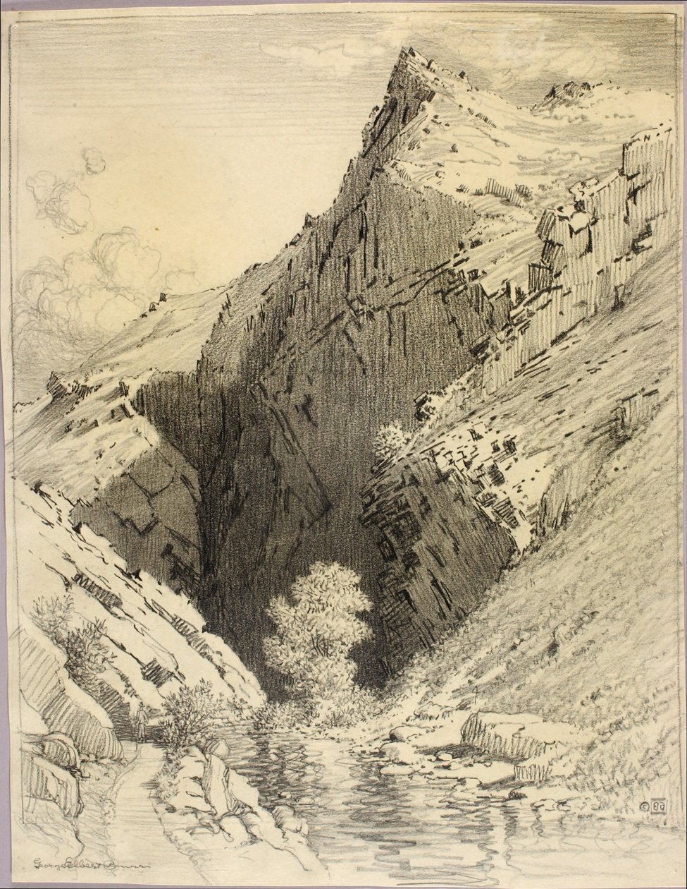Senza titolo (disegno di trasferimento per il Bear Creek Canyon, Denver, Colorado) da George Elbert Burr