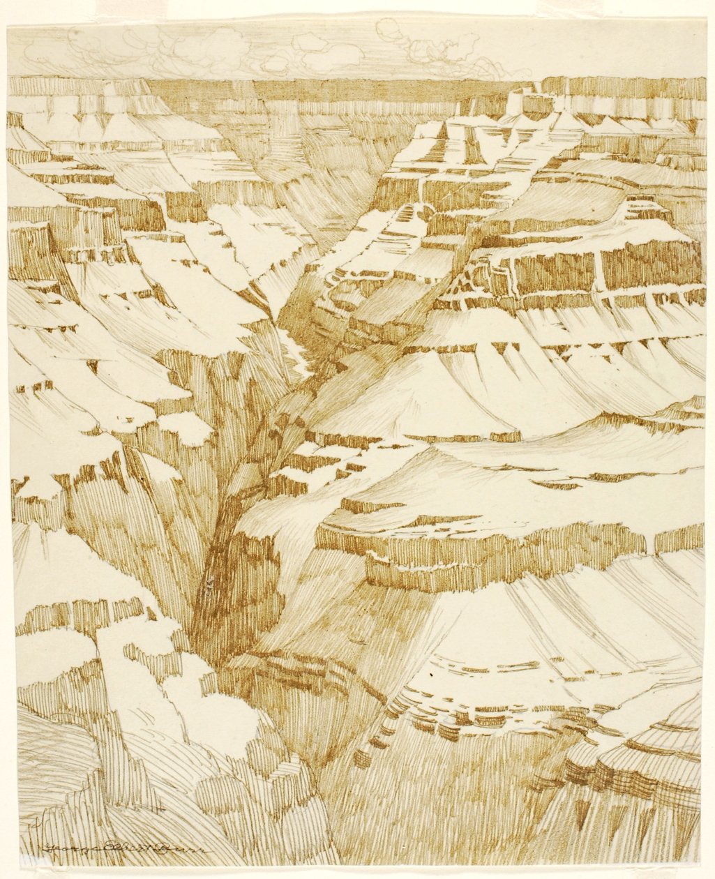 Senza titolo (disegno di trasferimento per il Grand Canyon [n. 1]) da George Elbert Burr