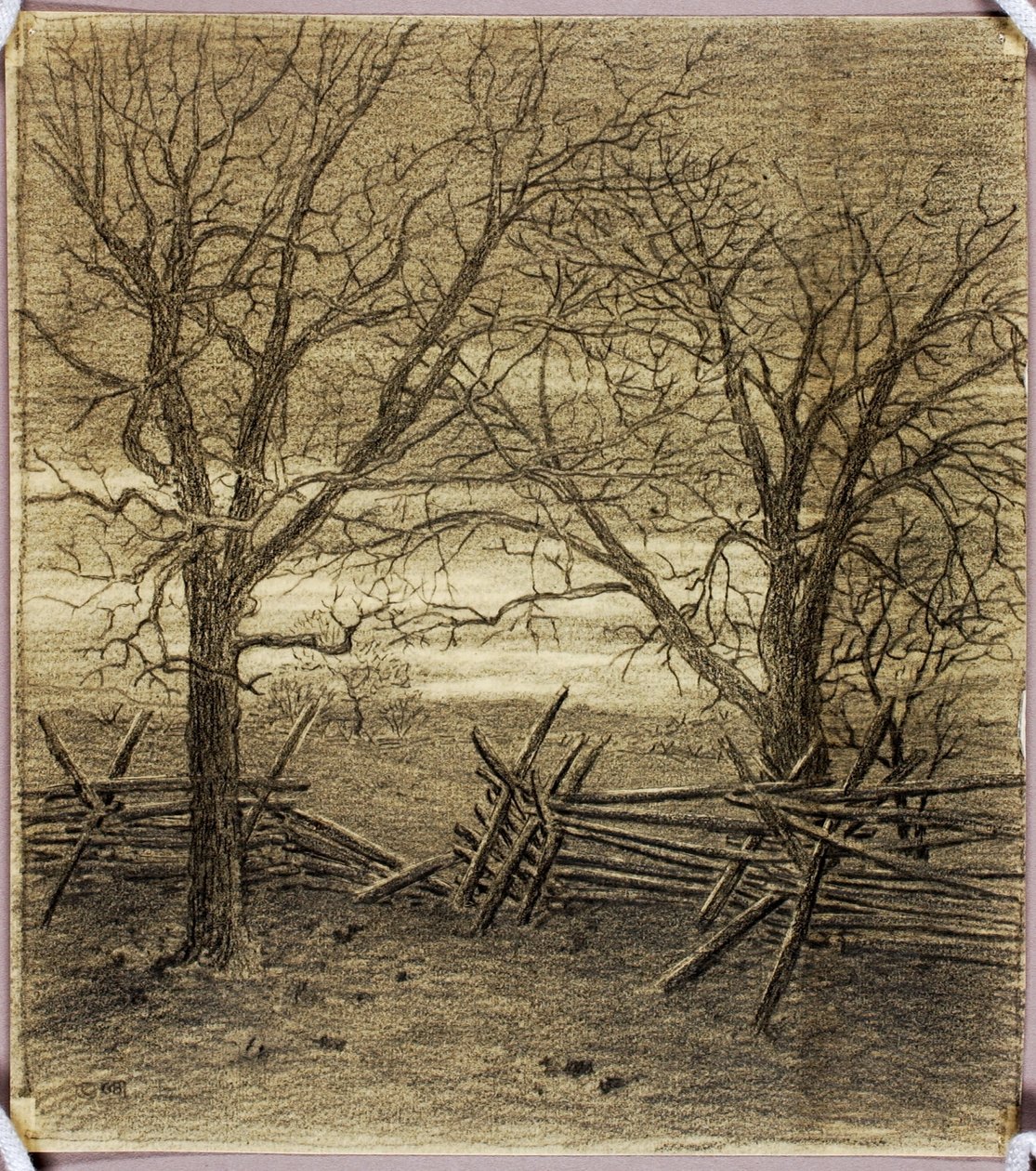Senza titolo, disegno di trasferimento per novembre da George Elbert Burr