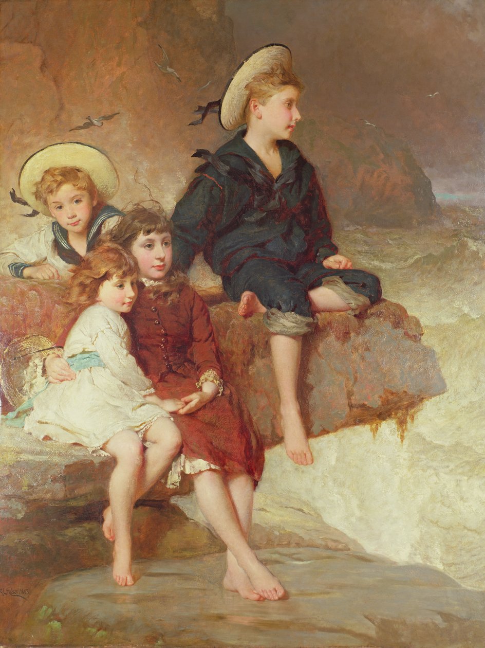 I figli di Sir Hussey Vivian al mare da George Elgar Hicks
