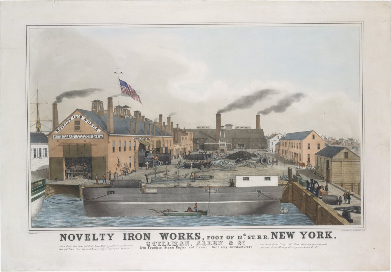 Novelty Iron works, Piede della 12th St. E.R. New York. Stillman, Allen & Co., Iron Founder..., 1841-44 da George Endicott