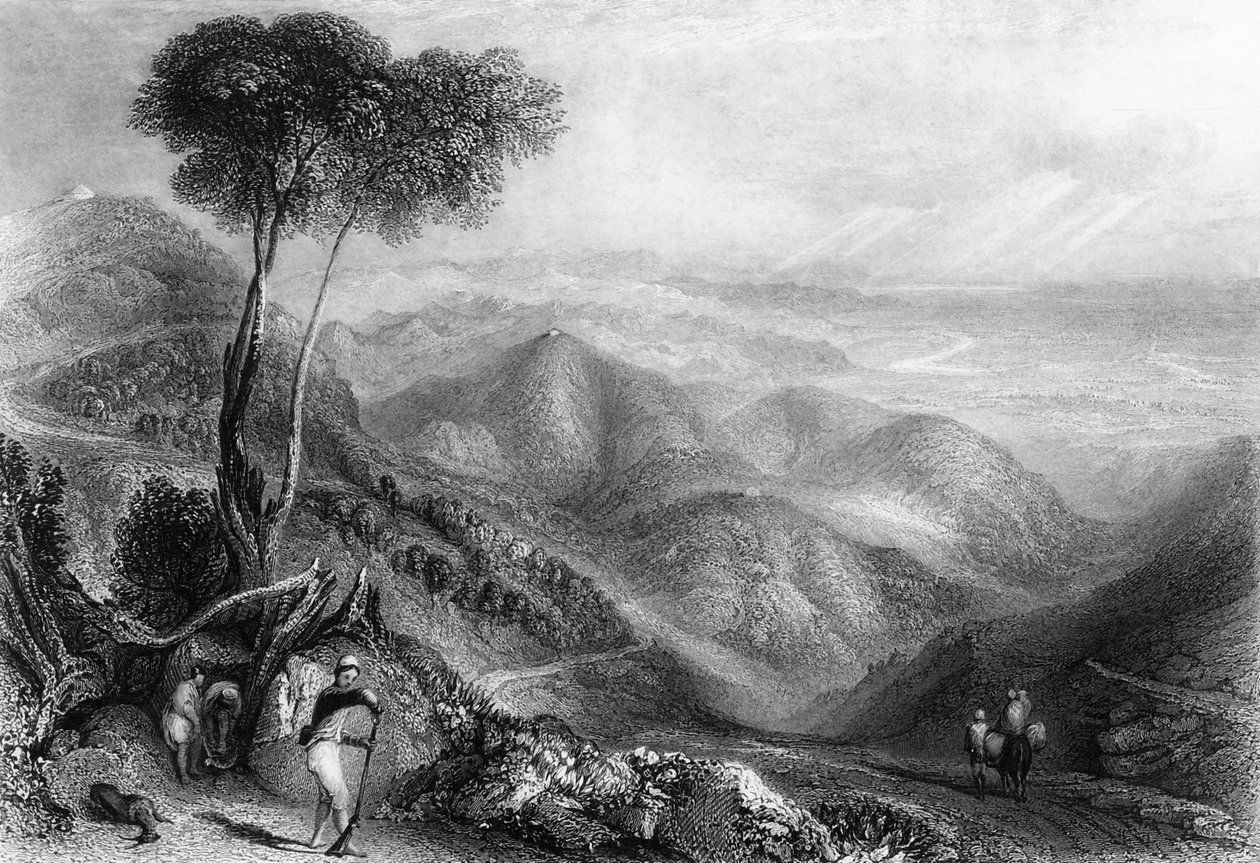 Valle del Dhoon, dalla Cresta di Landour, 1838 da George Francis White