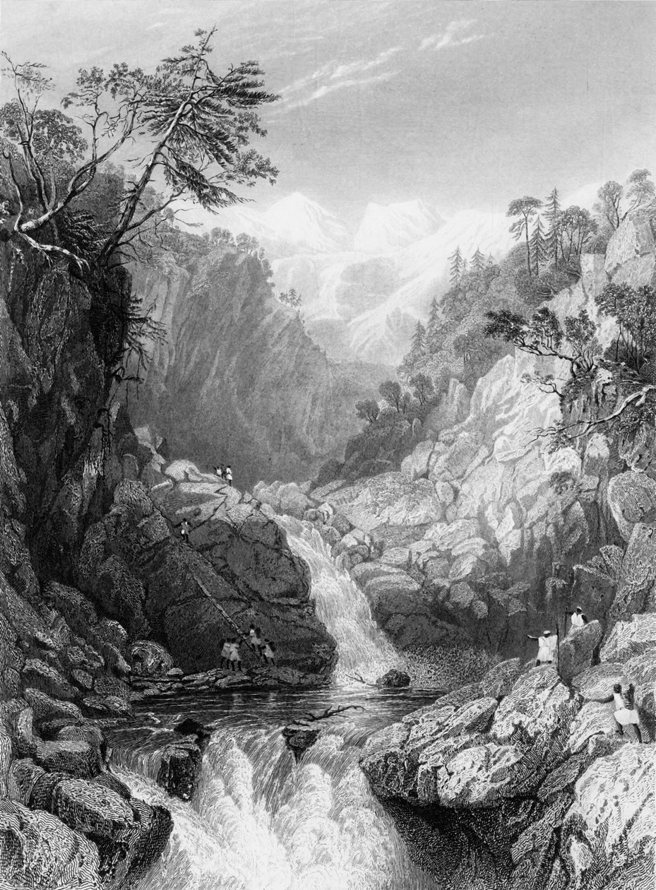 Vista vicino alla sorgente del Jumna, 1838 da George Francis White