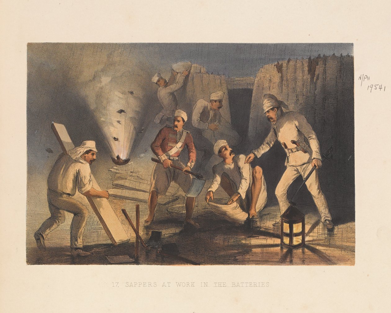 Zappatori al lavoro nelle Batterie, 1857 da George Francklin Atkinson