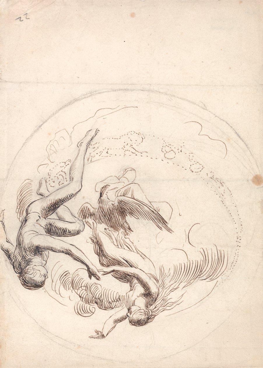 Studio per una decorazione circolare del soffitto da George Frederic Watts