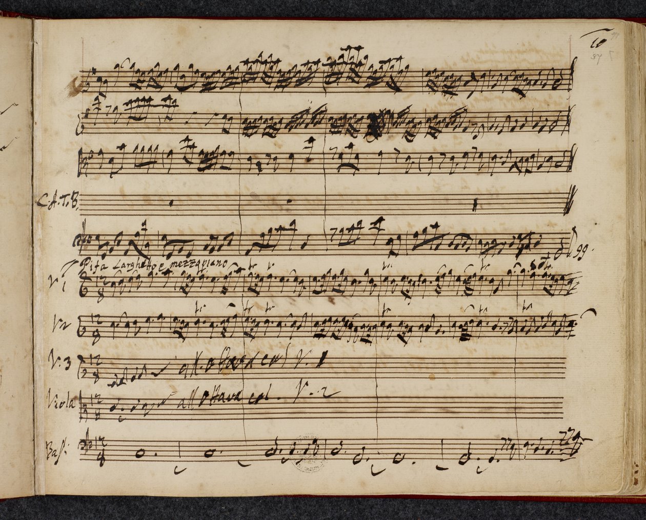 Messia partitura autografa, mostrando 