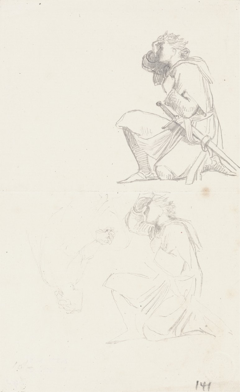 Studi di un cavaliere inginocchiato da George Frederick Watts