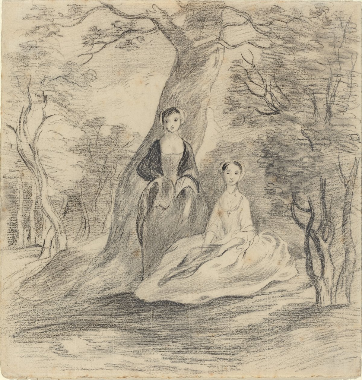 Due ragazze in un paesaggio da George Frost