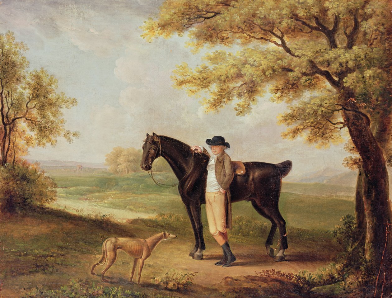 Cavallo, cavaliere e levriero da George Garrard