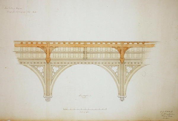Nuovo College Oxford: Progetto per il Tetto della Nuova Sala da George Gilbert Scott