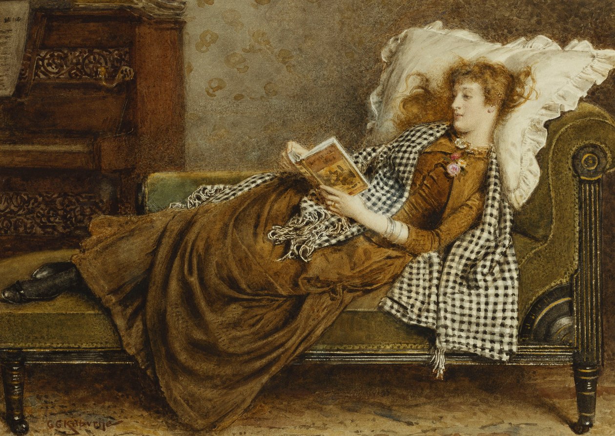 Una Giovane Donna che Legge in un Interno da George Goodwin Kilburne