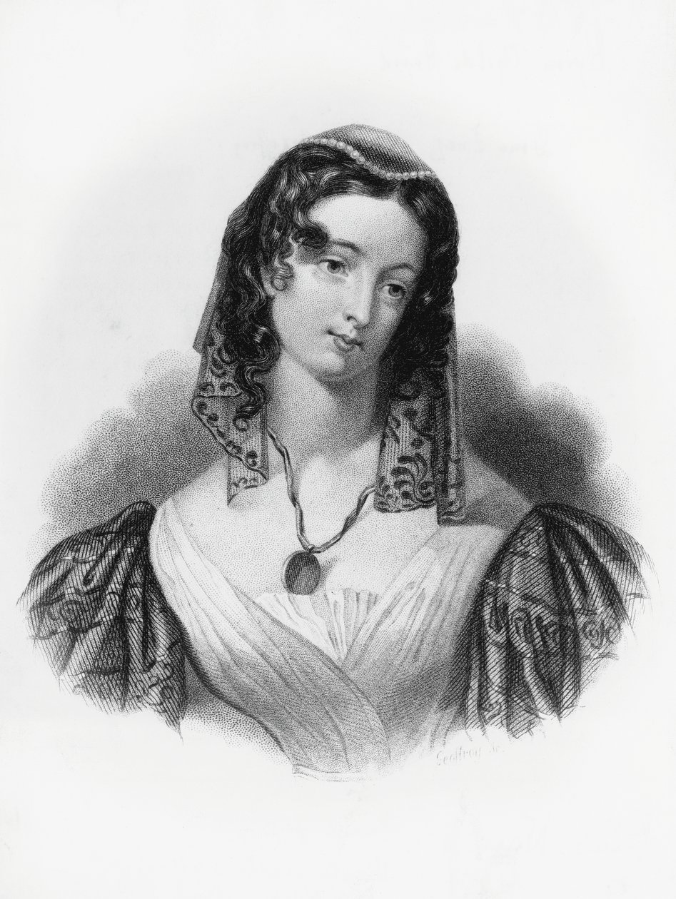 Inez, illustrazione per Il pellegrinaggio di Childe Harold, poema narrativo di George Gordon Byron (1788-1824), incisione da George Gordon Byron