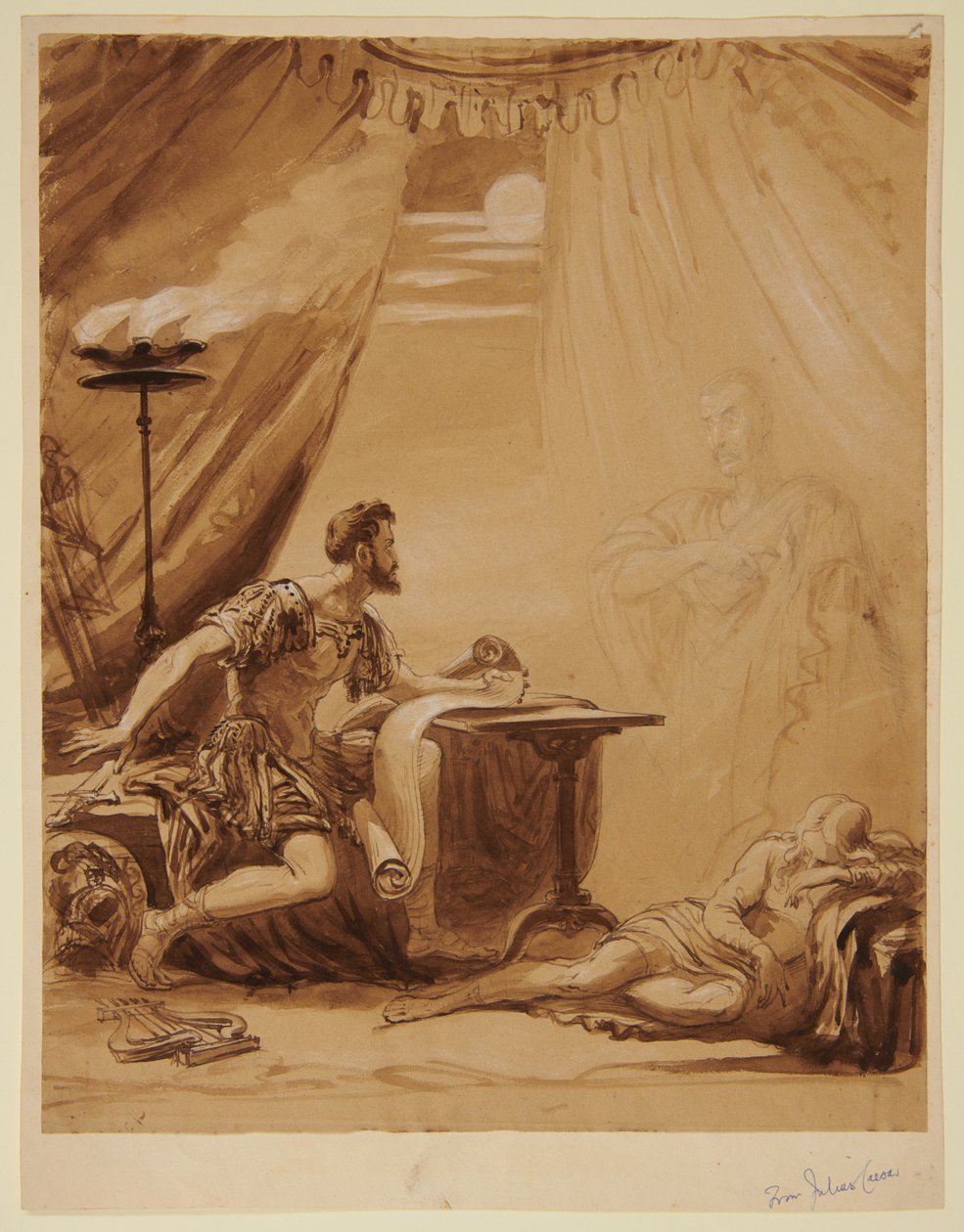 Scena dal "Giulio Cesare" di Shakespeare: il fantasma di Cesare appare a Bruto da George Hayter