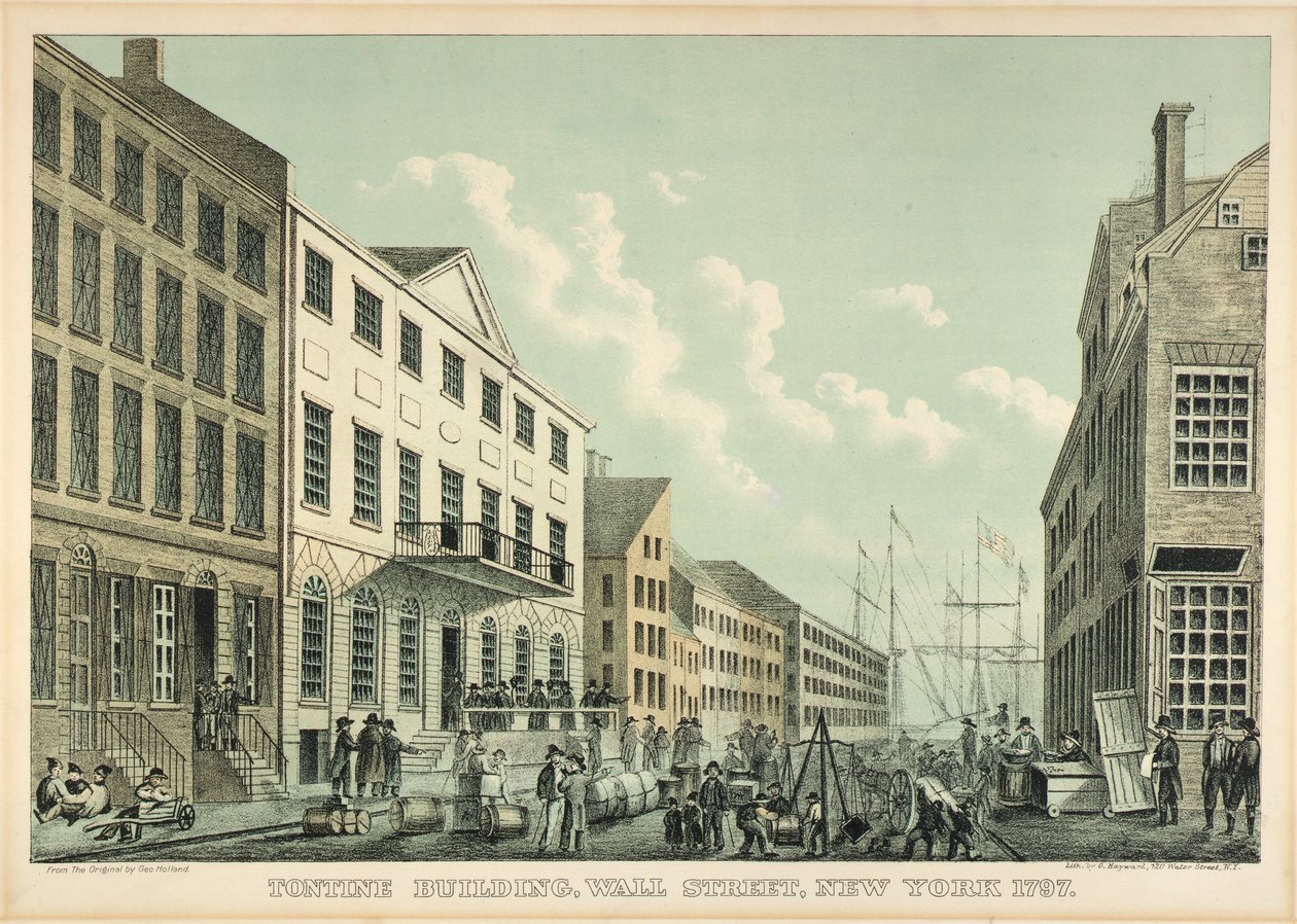 Edificio Tontine, Wall Street, N.Y., 1797 da George Hayward