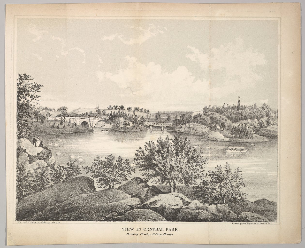 Veduta di Central Park con Balcony Bridge e Oak Bridge, Manuale di San Valentino da George Hayward