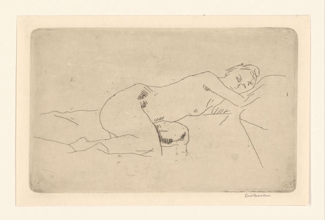 Nudo femminile reclinato da George Hendrik Breitner (signed by artist)