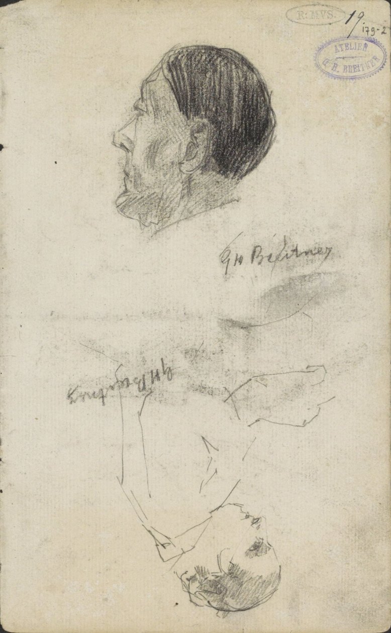 Due studi di figure da George Hendrik Breitner (signed by artist)