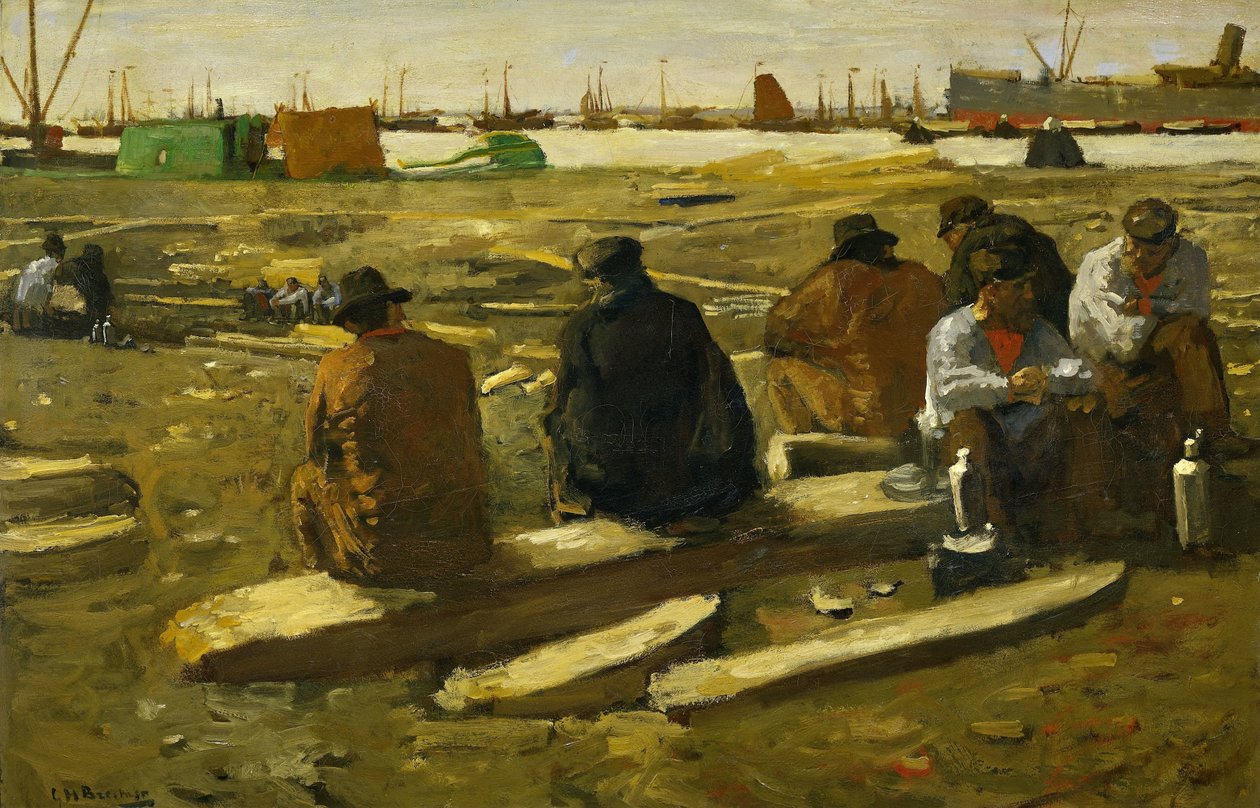 Pausa pranzo al cantiere in Van Diemenstraat ad Amsterdam da George Hendrik Breitner