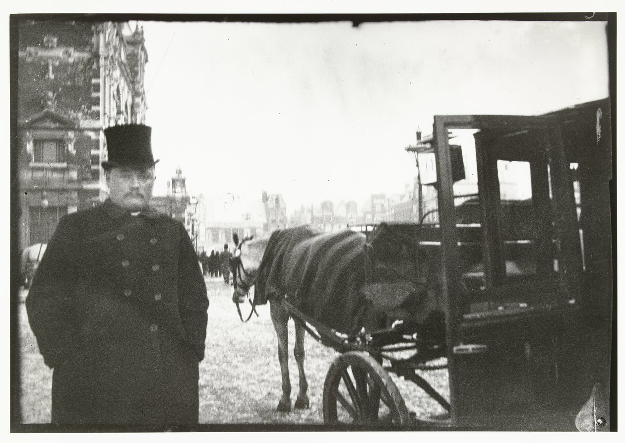 Cavalli con carrozza in Leidseplein ad Amsterdam da George Hendrik Breitner