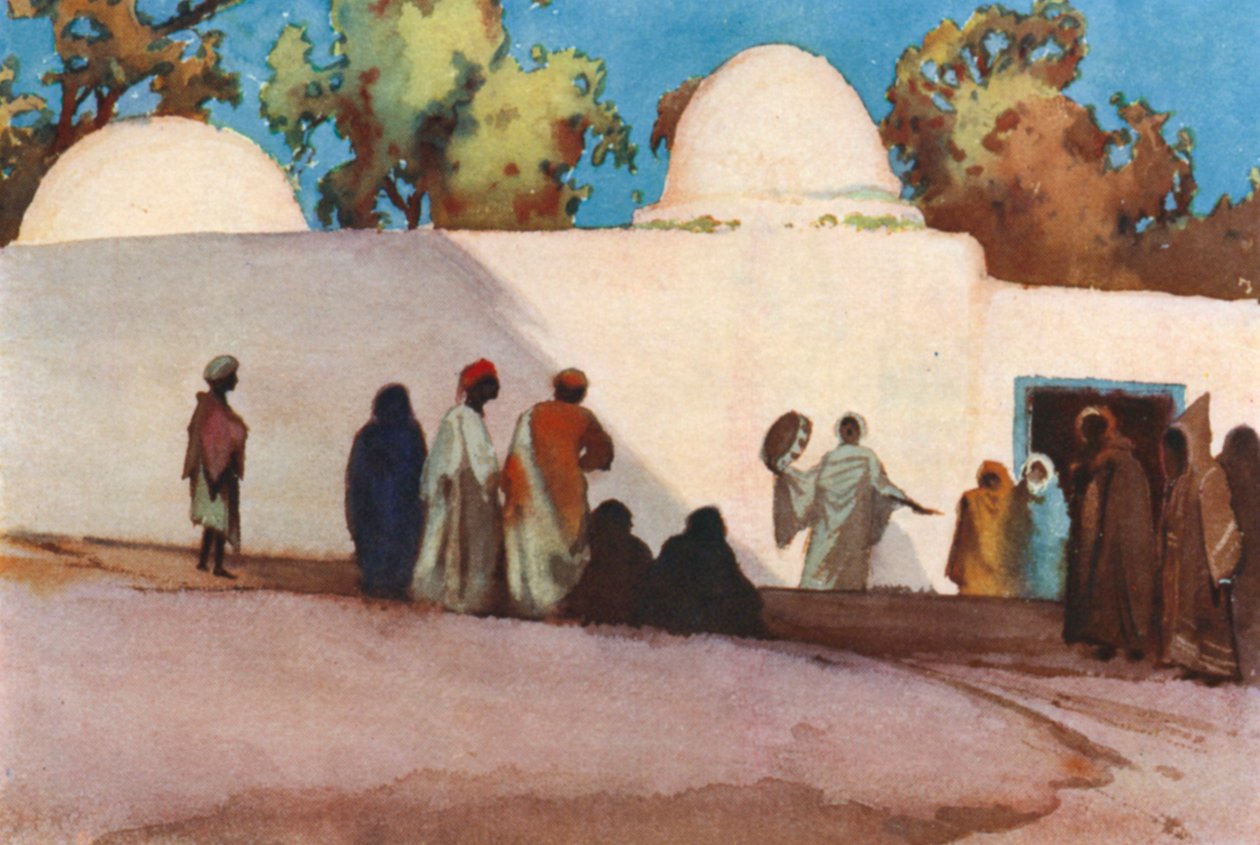 Danzatori del deserto a Sidi Bou Said (litografia a colori) da George Henry Benton Fletcher